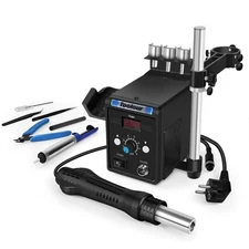 Hot Air Rework Station,110V SMD Soldering Stations with Heat Gun Set,Adjustab...
