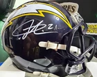 LaDAINIAN TOMLINSON AUTOGRAPHED SIGNED L.A. CHARGERS MINI HELMET w/JSA COA