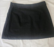 Abercrombie Fitch Plaid Mini Skirt Size M Black Gray Academia Preppy Y2K Goth