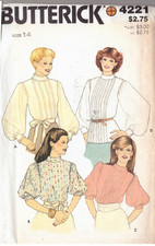 New Uncut Butterick 4221 Blouse with Pintucking, different styles Size 14
