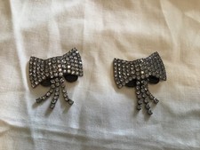 Vintage rhinestone bow Shoe clips 165