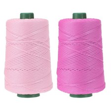 2 Pcs Polyester Macrame Cord, 3mm x 219 Yards Macrame Cords - Light Pink/Pink