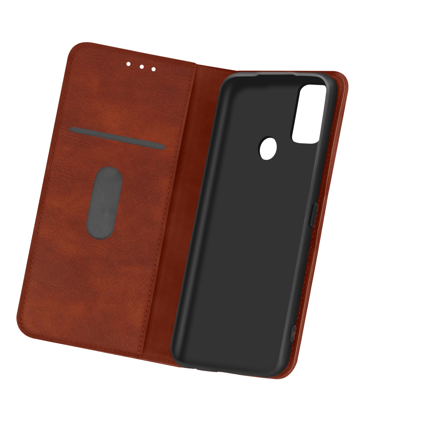 Housse portefeuille OnePlus Nord N10 5G marrone finition premium soft touch