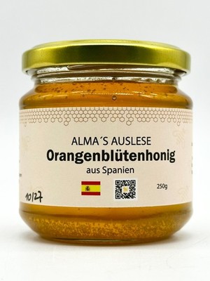(EUR 16,00/kg) Orangenblütenhonig Spanien 250gr - 100% natürlich, roh, fruchtig