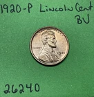 1920-P Lincoln Wheat Cent / Penny 1c BU Uncirculated