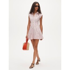 J.Crew Mini Eyelet Red White Shirt Dress Size 0 NWT Feminine