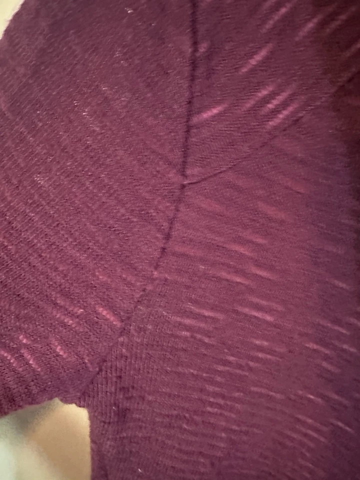 Suéter Pullover DKNYC Angora Lana Cachemira Cuello Tortuga Manga Larga Púrpura Grande Foto 3 de 4