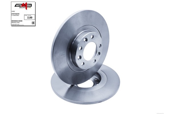 2X Automega Bremsscheibe Voll Ø290Mm FüR Opel Grandland X 75 A18 Zafira Life-image