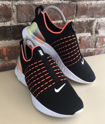 Nike Womens React Phantom Run Flyknit 2 Black Mango DD9668-001 Size 7.5