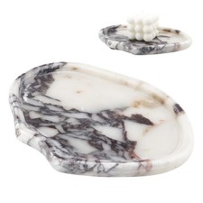 ZJIVQO Natural Marble Tray, Marble Holder Organizer, Jewelry Dish Trinket Dis...