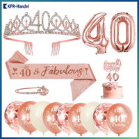 40. Geburtstag Deko Set FüR Frauen: SchäRpe, Krone, Luftballons, Kerzen