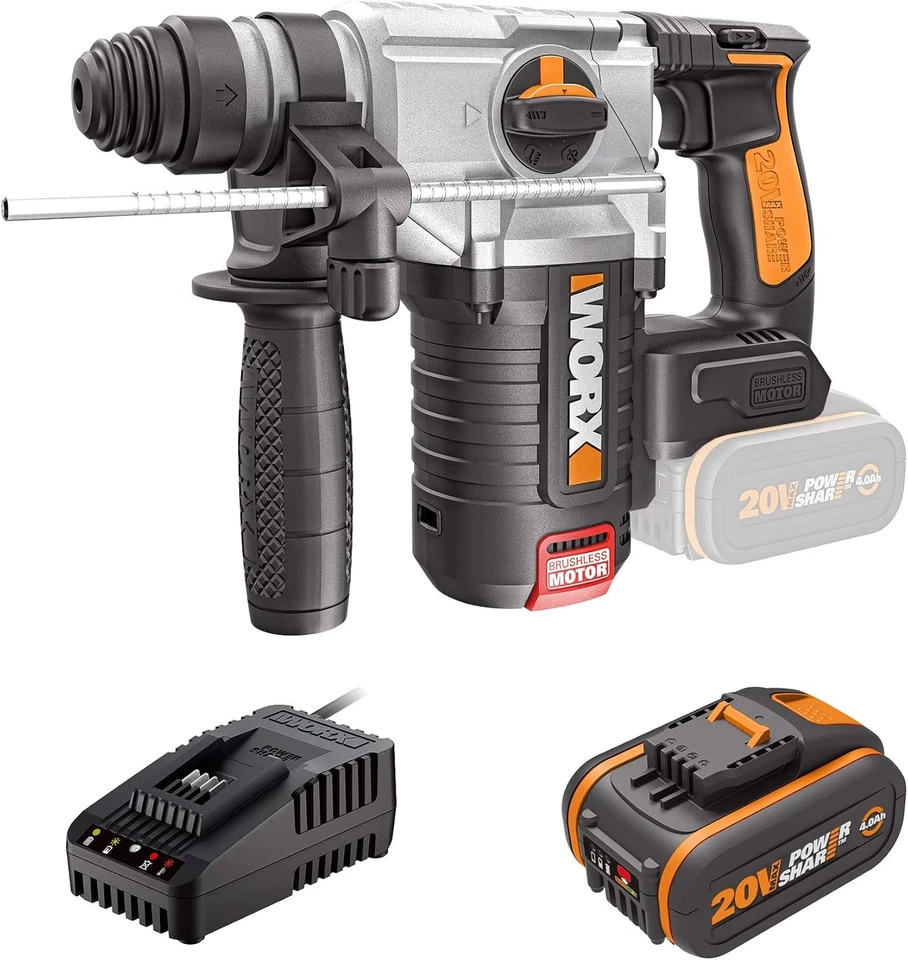 WORX WX380.1 Akku-Bohrhammer 4in1  Stemmhammer Bohrschrauber 20V Hammerbohr