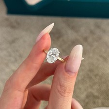3 Carat Oval E VVS2 Diamond Engagement Ring / Oval Lab Grown Diamond Ring
