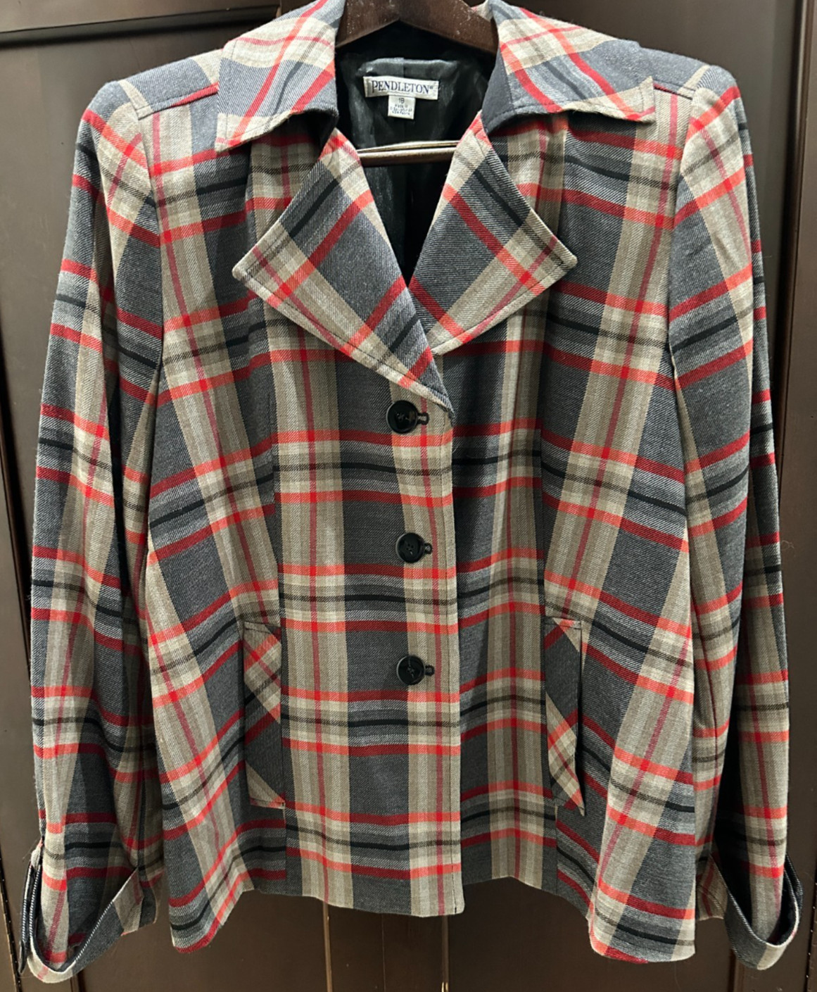 Pendleton Plaid Suit With Gray, Camel and Black P… - image 1