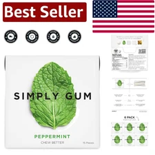 Simply Peppermint Plant-Based Chewing Gum - Aspartame-Free and Allergen-Free