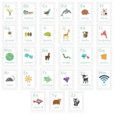 Spanish Alphabet 5x7 Wall Cards, Our World, Nature Themed, Kid's Wall Art, Nu...