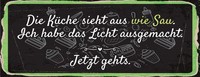 Blechschild 10X27 Cm Die KüChe Sieht Aus Wie Sau Licht Aus Deko Geschenk Schild