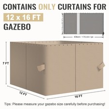 Aoodor Gazebo 12'x16' Ricambio Universale Tenda Privacy Pareti Laterali 4 Pannelli