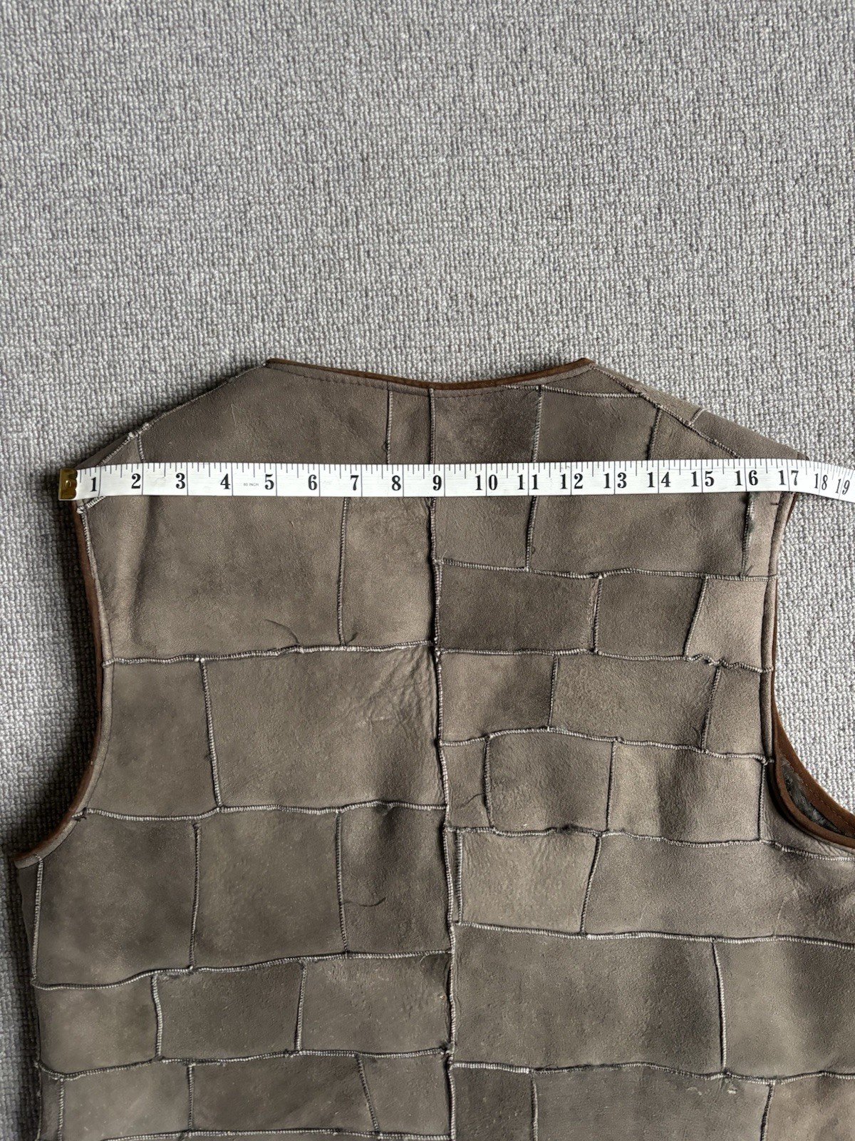 Vintage Reversible Patchwork Suede Sheepskin Vest… - image 11