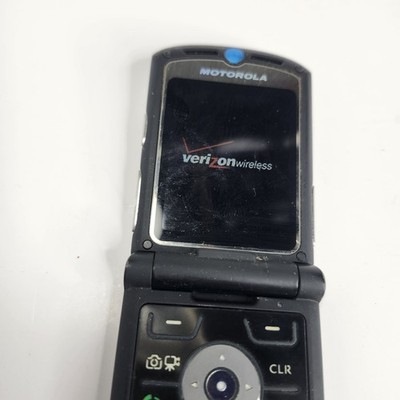 Motorola RAZR V3m Flip Phone Verizon Silver with Battery - Untested