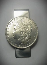 Custom TIFFANY Sterling Silver 1883 MORGAN  DOLLAR MONEY CLIP + Box & Pouch !!