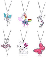 Cute Necklaces for Teen Girls - Adorable Pastel Crystal 1-white cat set
