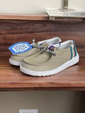 Hey Dude Wendy Funk Mardi Gras Slip On Shoe Gold Women 6 NWT