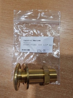 Maestrini DZR Skin Fitting (gewölbt, 1/2'' BSP, 63,5mm lang). Marine. Bootfahren
