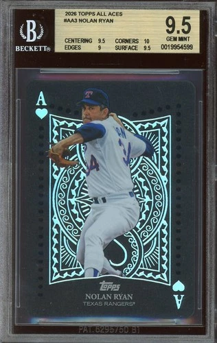 2026 Topps Series 1 All Aces SSP #AA-3 Nolan Ryan Texas Rangers BGS 9.5 GEM MT