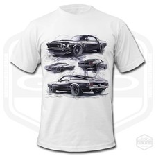 1969 Mustang Black 2 T-Shirt Men American Pony Car Fan Art