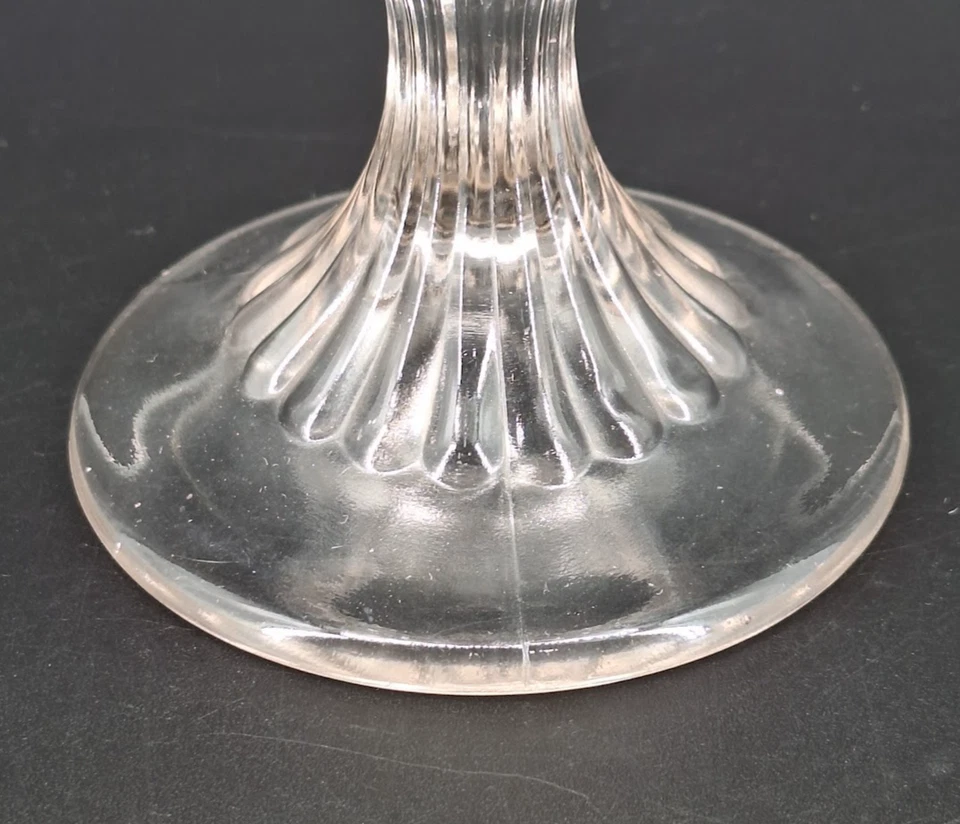 De colección Cristal Transparente Tallo Pie Pedestal Caramelo Compota/Frutero Foto 4 de 4