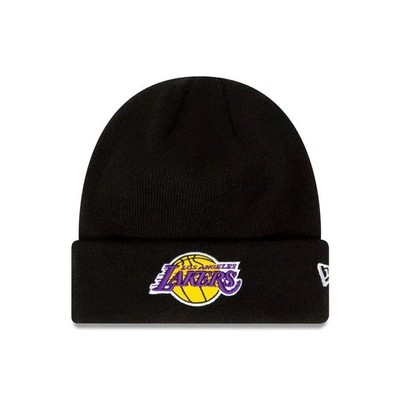 New Era Cap NBA Los Angeles Lakers Winter Strick Mütze Beanie Schwarz Basketball