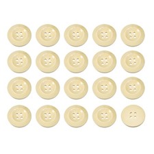 50Pcs Wooden Buttons 20mm 4 Hole Round Wood Sewing Button Craft, Natural Wood