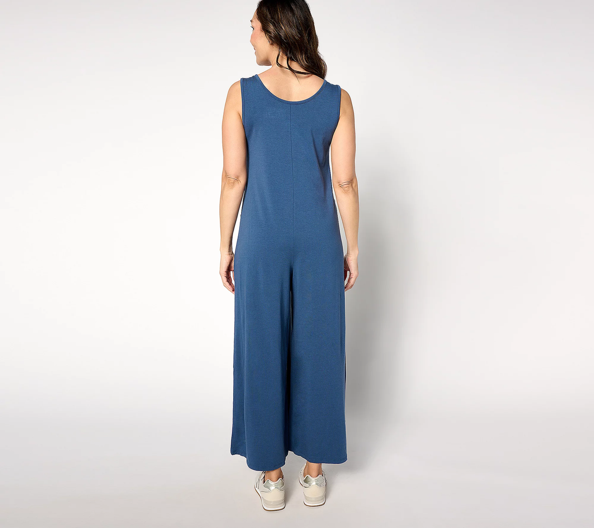 Anybody Lounge Petite Cozy Knit Sleeveless Jumpsuit Vintage Blue