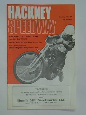 Hackney v Wast Ham (London Cup Match), 20th August 1971
