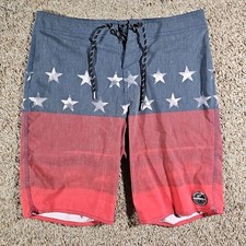 O'Neill American Flag Sz 30 Swim Trunks Board Shorts