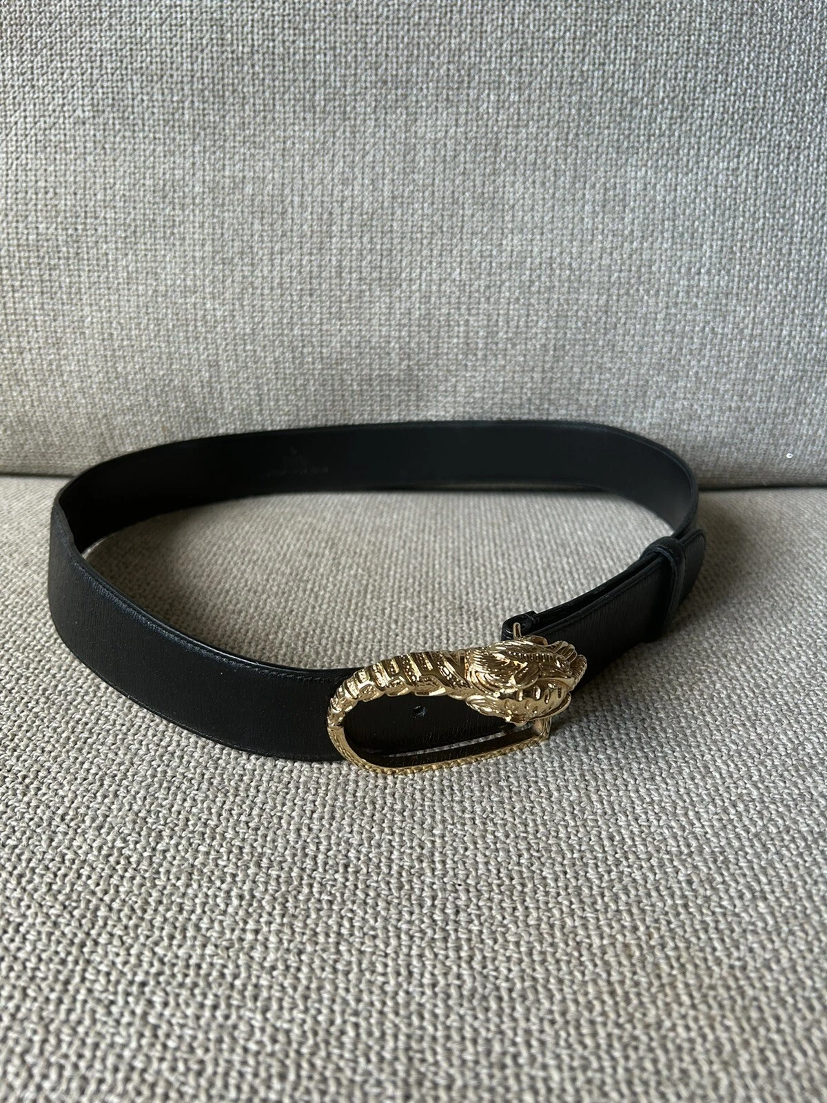 Ceinture Gucci cuir noir boucle dorée taille 80