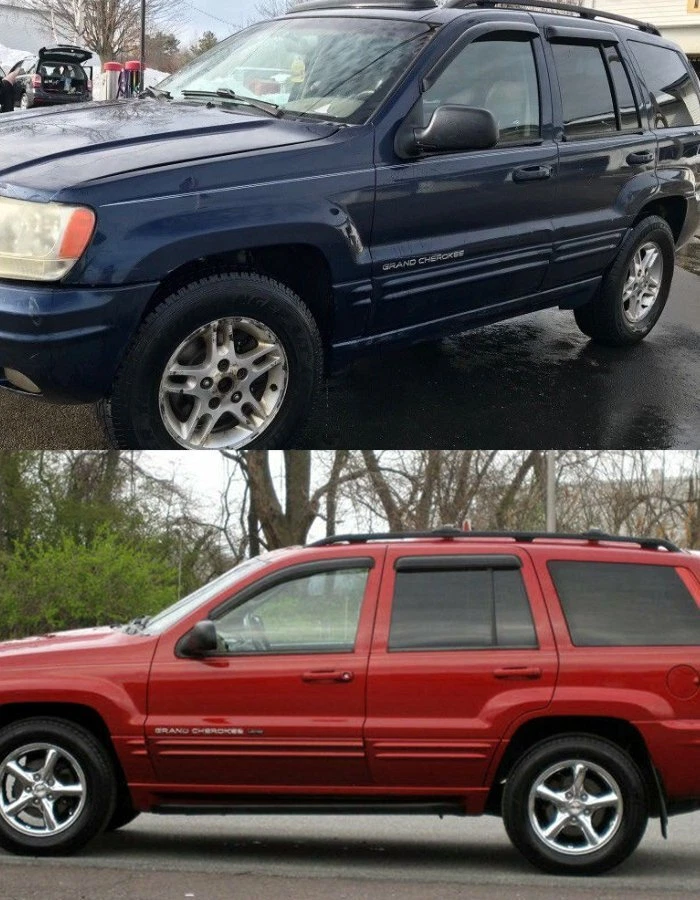 Smoke Window Visors Sun Vent Shade Rain Guard Fit Jeep Grand Cherokee 1999-2004 - Image 2 of 4