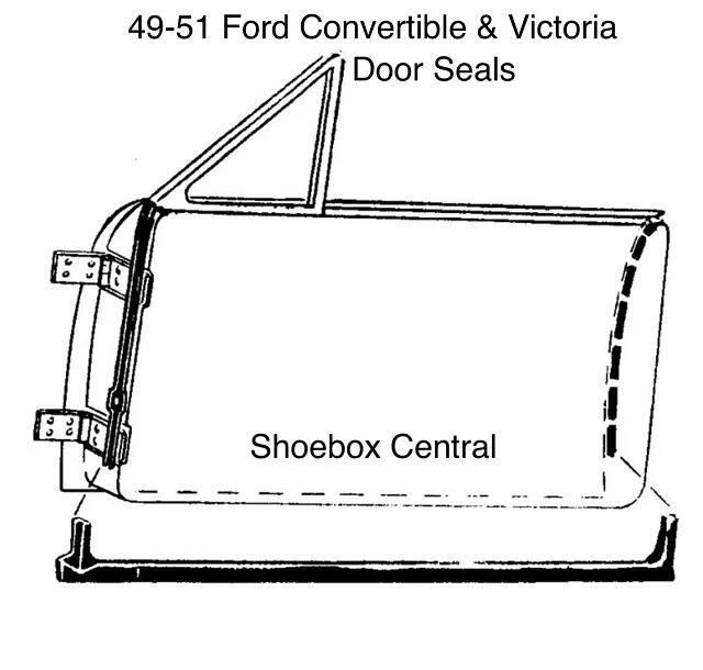 Ford Victoria 1951 puerta goma impermeabilizantes sellos Foto 2 de 3