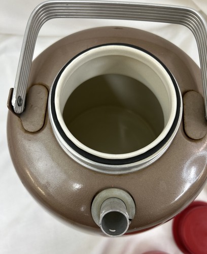 Vintage Little Brown Jug Picnic Thermos Cooler By Hemp & Co. Staging Prop Decor - Picture 9 of 14