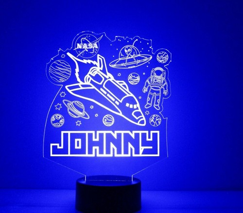 Rocket Ship In Space Led Light Personalized Free Kids Led Night
