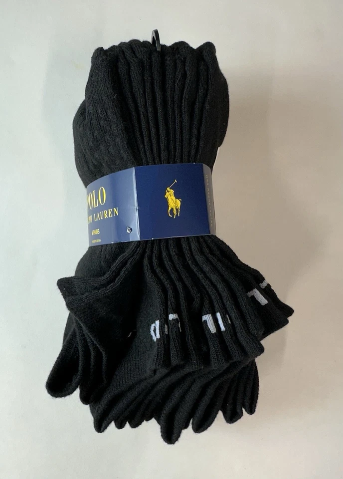 Polo Ralph Lauren 6-Pair Women's Athletic Low Cut Socks Black Shoe Size 4-10.5 - Image 4 of 4