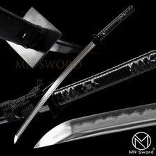 Square Tsuba Hand Polished Japanese Samurai Katana Sword Honsanmai Clay Tempered