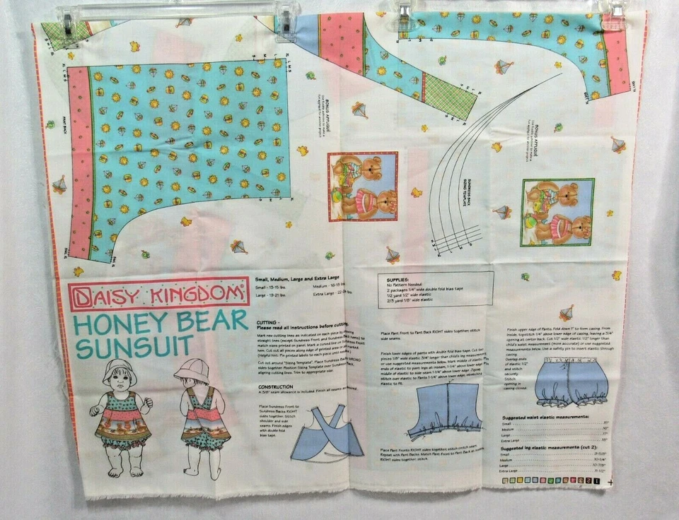 Daisy Kingdom Sunsuit Honey Bear Fabric Panel Size 13-24 LBS New Vintage  - Image 3 of 4