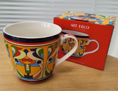 BNIB Art Deco LESSER PAVEY China Breakfast BARREL Mug