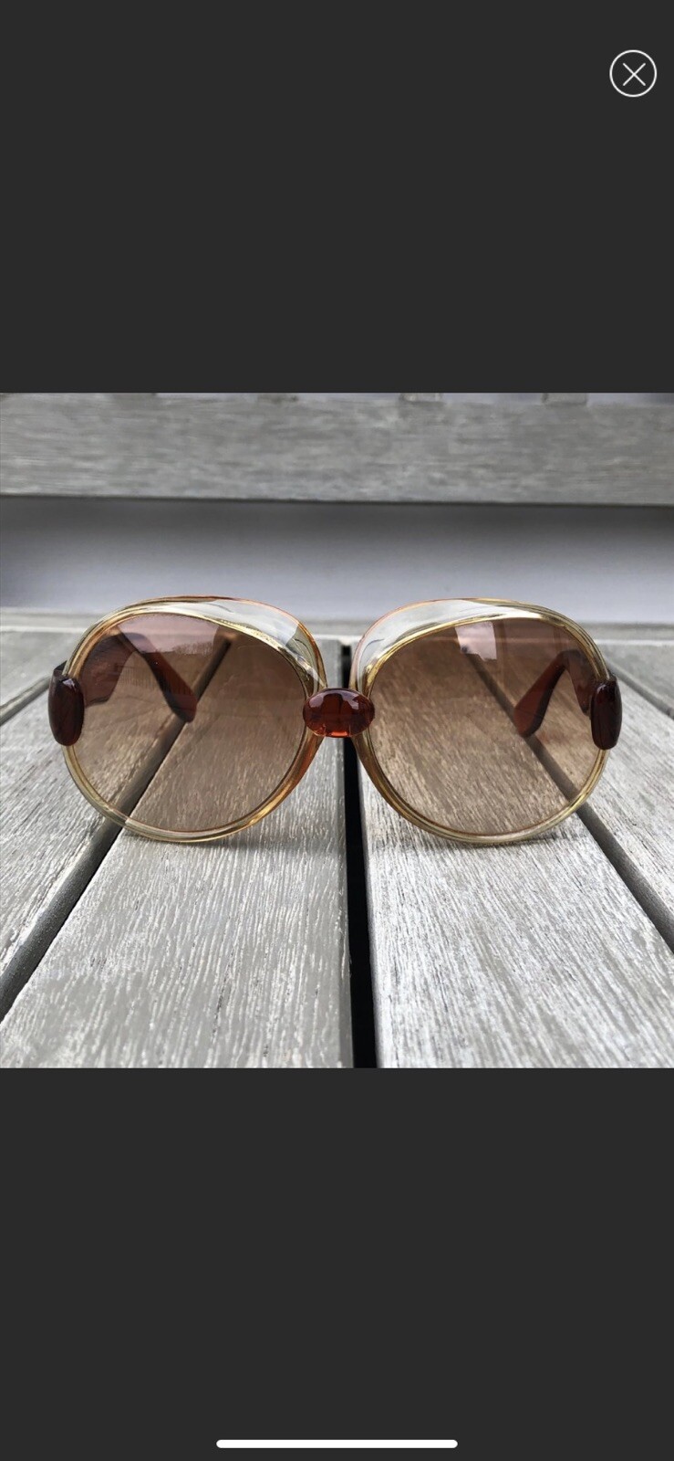 SAINT LAURENT Occhiali da sole vintage rari retrò YSL marrone chiaro ambra