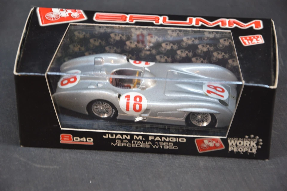 MERCEDES W196C GP ITALIA 1955 J M FANGIO S040 BRUMM 1/43 DIE CAST MODEL - Immagine 2 di 3