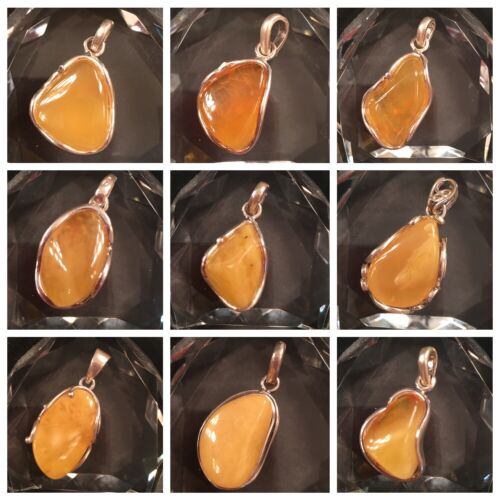 Natural Baltic amber  sterling silver pendant. (1) - 第 1/11 張圖片