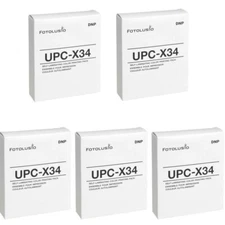5 x DNP UPC-X34 3.5" x 4" Self Laminating Color Ribbon & Ink Print Pack for Sony