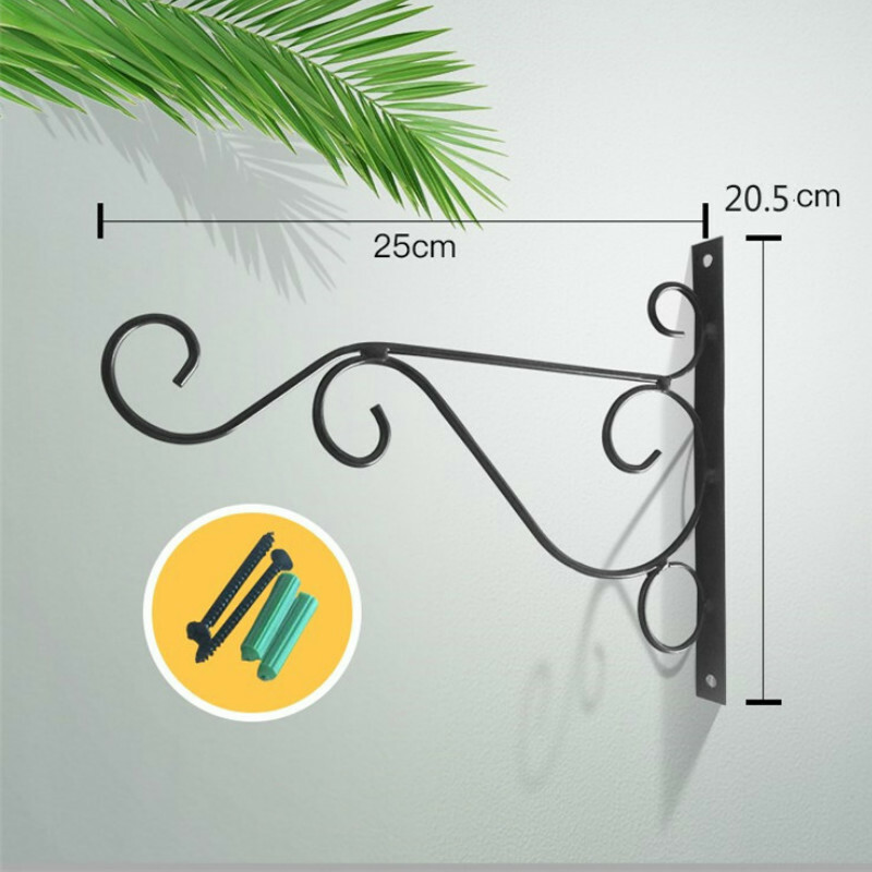 Metal Hanging Flower Basket Bracket Garden Plants Home Holder Cast Iron